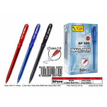 BP509 KIJO Retractable Ball Point Pen (Red)